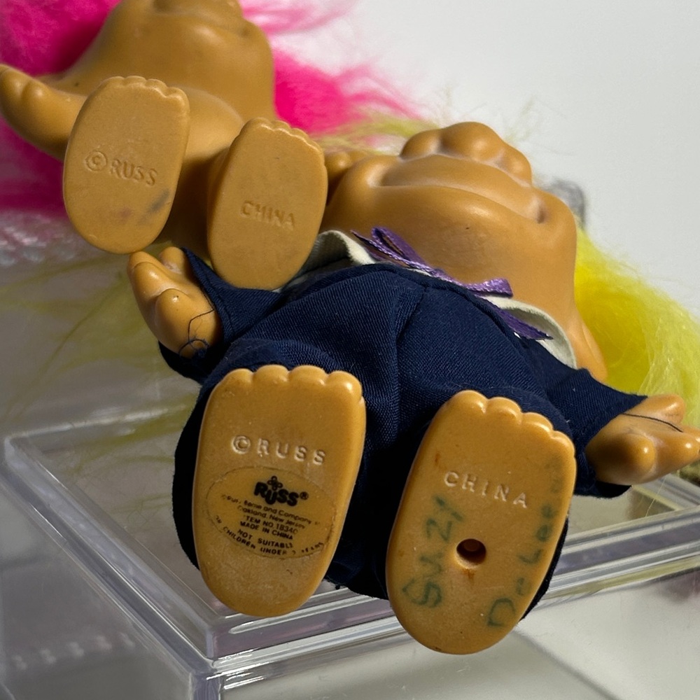 Russ Troll Doll Collection with Yellow, Pink, and Blue Hair - Picture 5 of 5